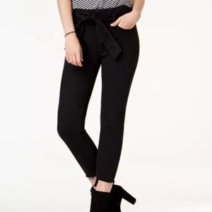 Juniors' Paperbag Step-Hem Skinny Jeans